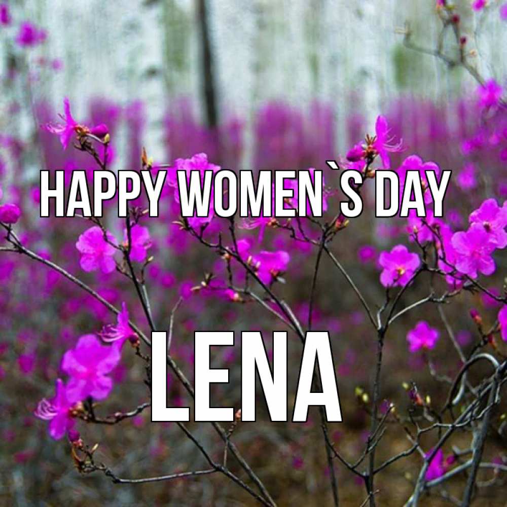 Greetings card с именем, Lena happy women`s day дикие цветы Greetings with text for free download 